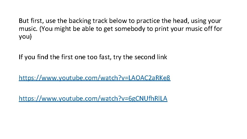 But first, use the backing track below to practice the head, using your music.