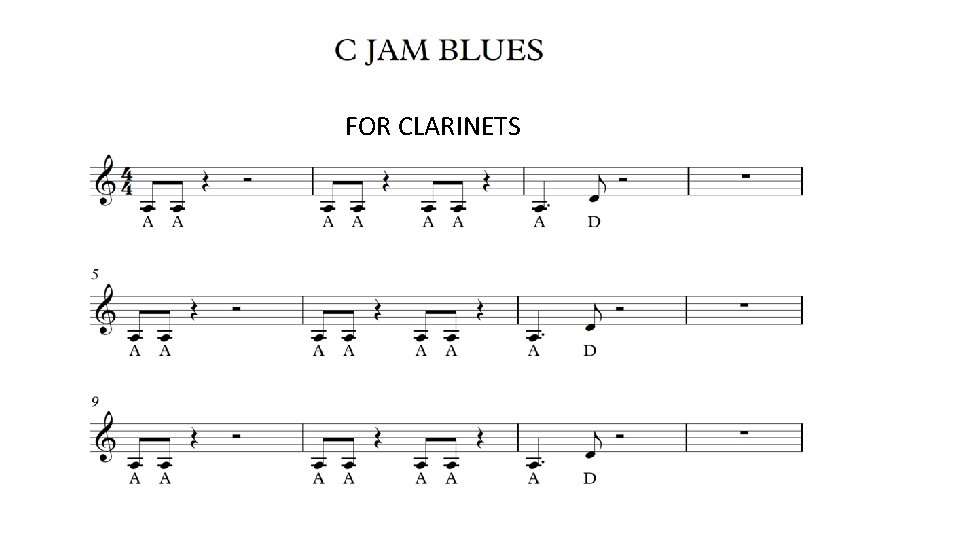 FOR CLARINETS 