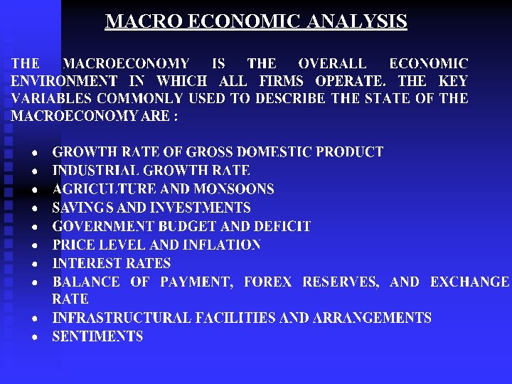 MACRO ECONOMIC ANALYSIS 