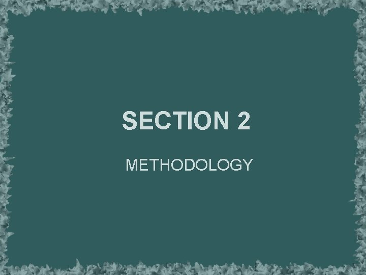 SECTION 2 METHODOLOGY 