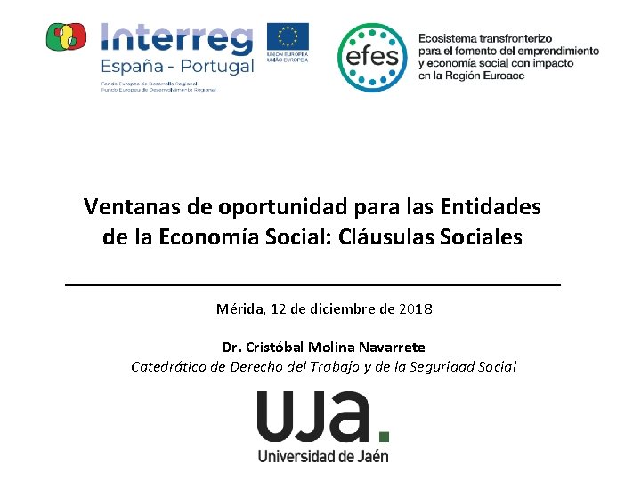 Ventanas de oportunidad para las Entidades de la Economía Social: Cláusulas Sociales Mérida, 12