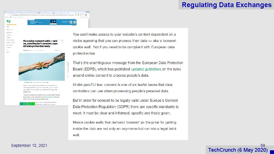 Regulating Data Exchanges September 13, 2021 58 Tech. Crunch (6 May 2020) 