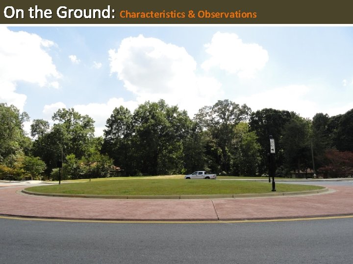 On the Ground: Characteristics & Observations 