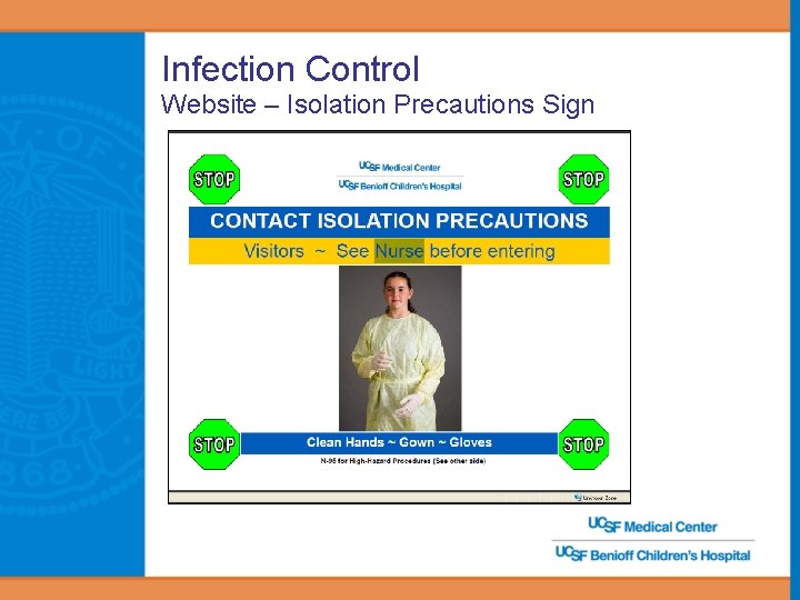 Infection Control Website – Isolation Precautions Sign 