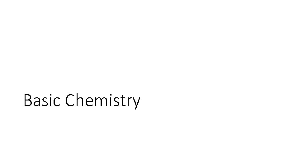 Basic Chemistry 