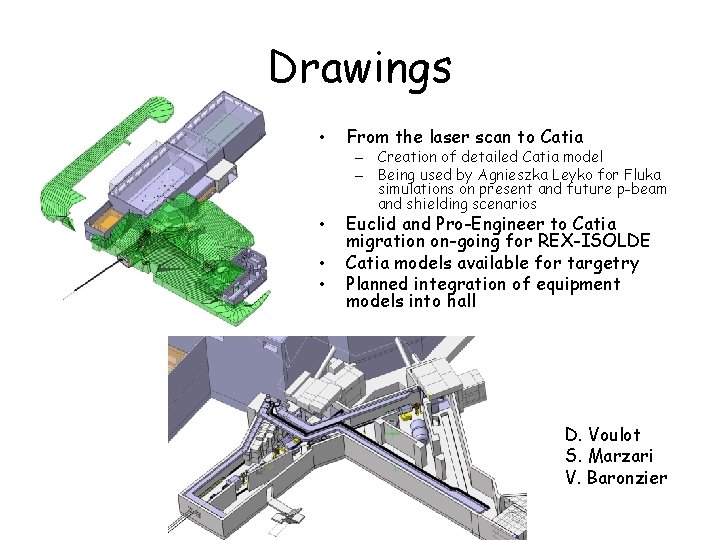 Drawings • From the laser scan to Catia • Euclid and Pro-Engineer to Catia