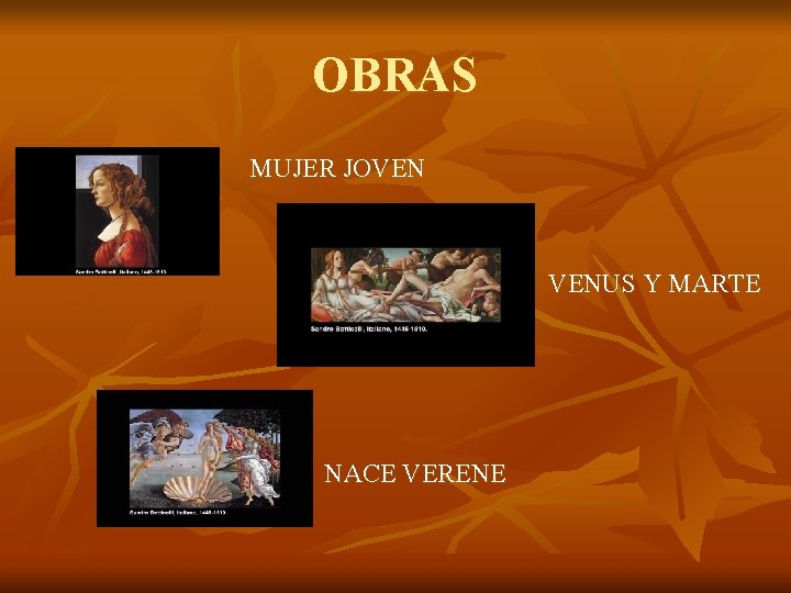 OBRAS MUJER JOVEN VENUS Y MARTE NACE VERENE 