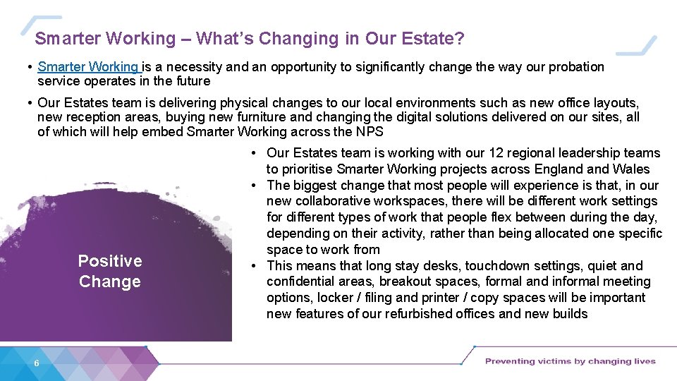 Smarter Working – What’s Changing in Our Estate? • Smarter Working is a necessity