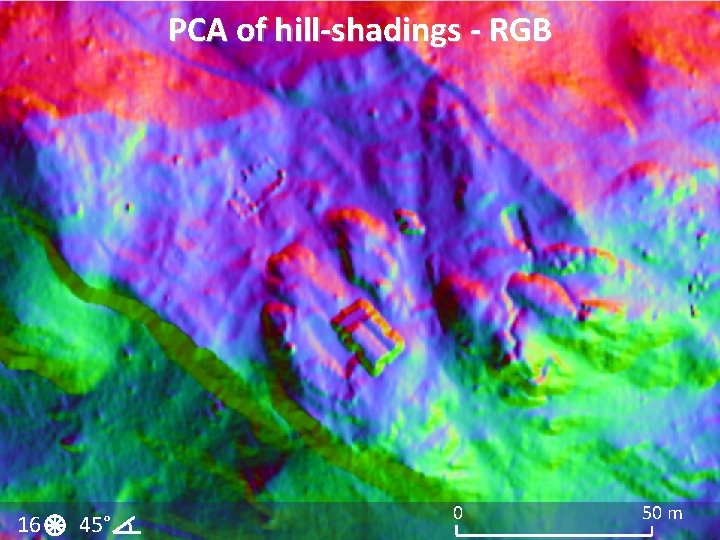 PCA of hill-shadings - RGB 16 45° 0 50 m PCA of hill-shadings - RGB 16 45° 0 50 m
