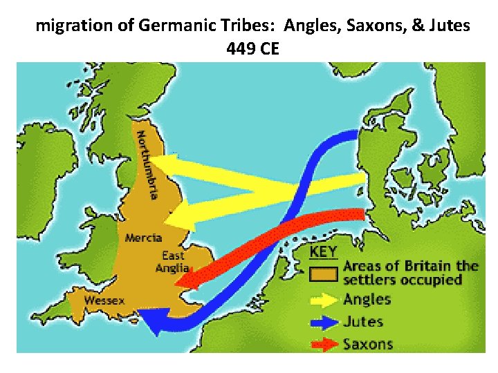 migration of Germanic Tribes: Angles, Saxons, & Jutes 449 CE 