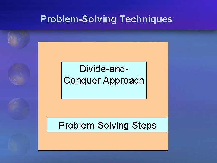 Problem-Solving Techniques Divide-and. Conquer Approach Problem-Solving Steps 