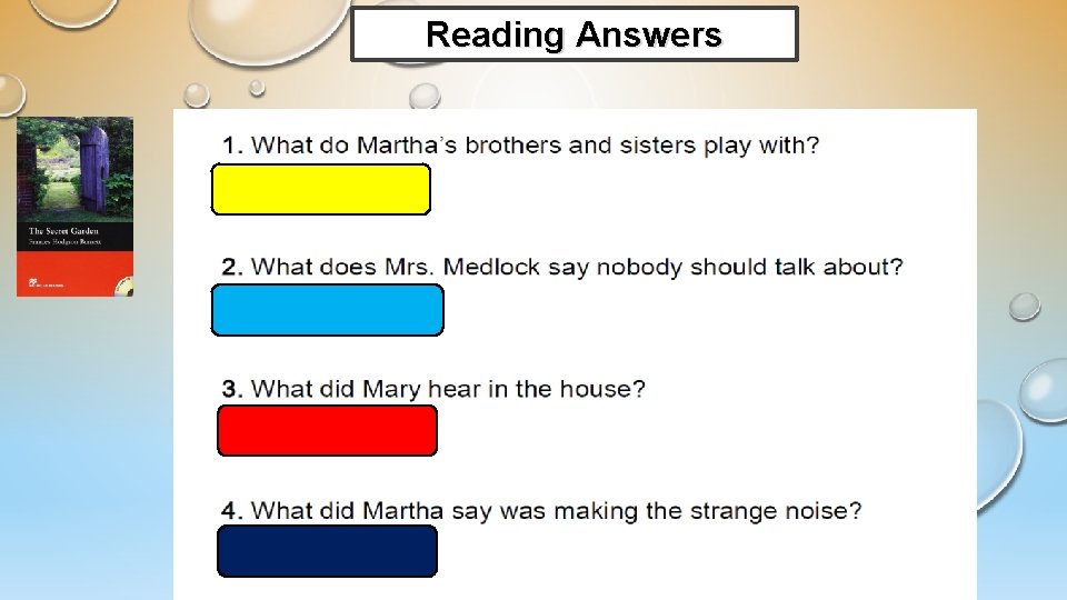 Reading Answers Reading Answers