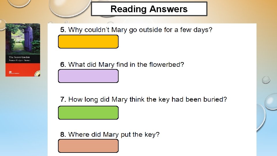 Reading Answers Reading Answers