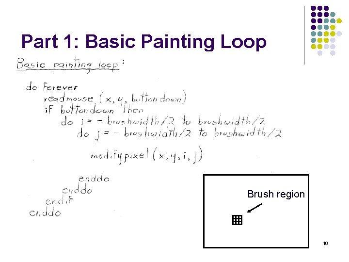 Part 1: Basic Painting Loop Brush region 10 