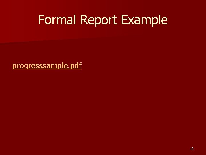 Formal Report Example progresssample. pdf 15 