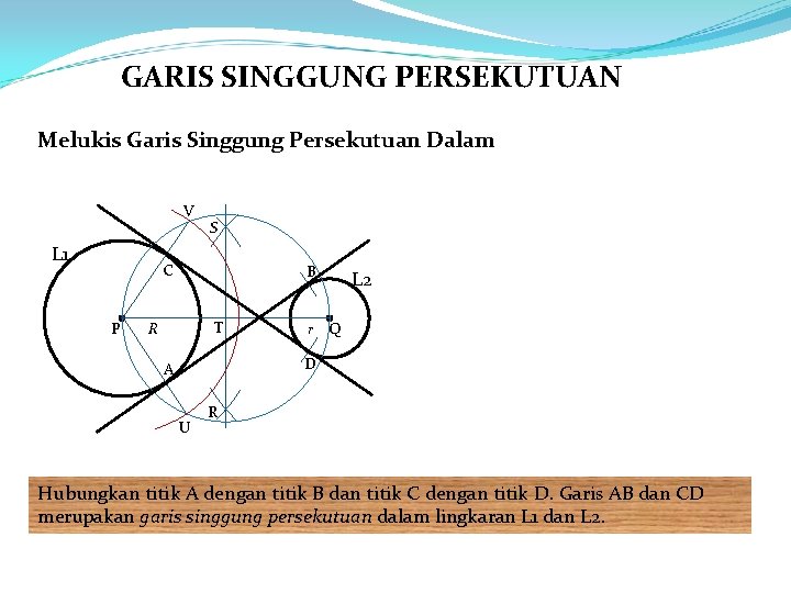 GARIS SINGGUNG PERSEKUTUAN Melukis Garis Singgung Persekutuan Dalam V L 1 S C P