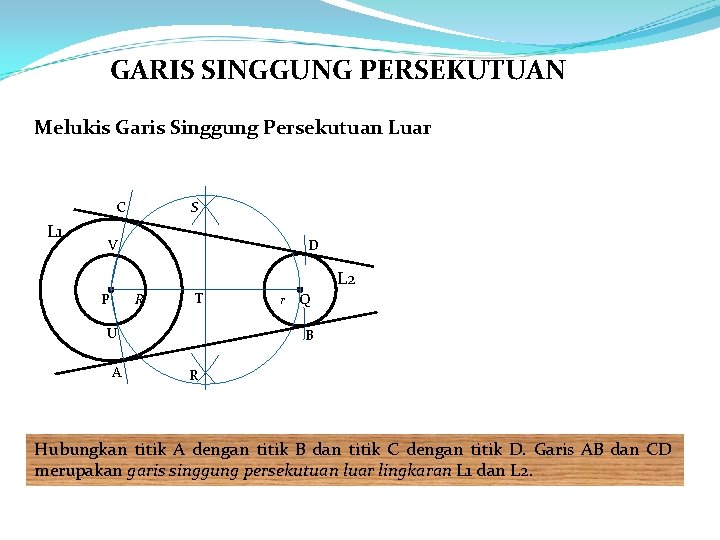 GARIS SINGGUNG PERSEKUTUAN Melukis Garis Singgung Persekutuan Luar C L 1 S V D