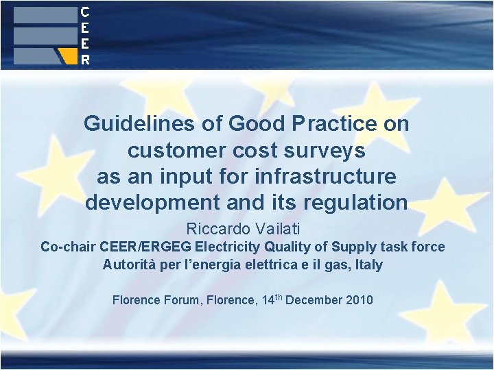 Guidelines of Good Practice on customer cost surveys as an input for infrastructure development