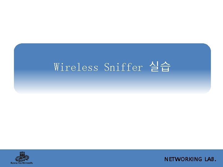 Wireless Sniffer 실습 NETWORKING LAB. 