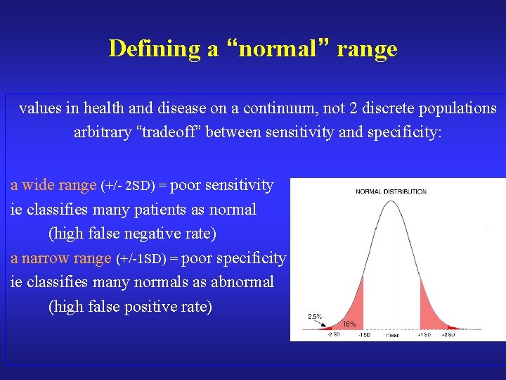 Defining a “normal” range values in health and disease on a continuum, not 2
