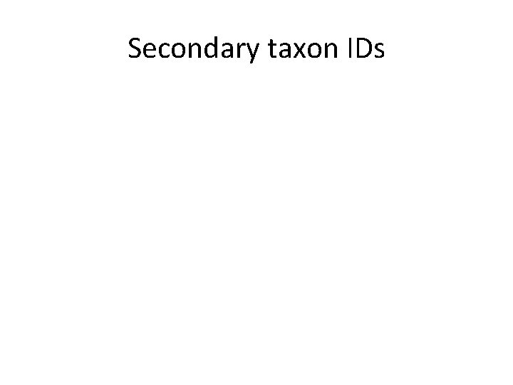 Secondary taxon IDs Secondary taxon IDs