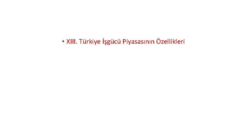  • XIII. Türkiye İşgücü Piyasasının Özellikleri 