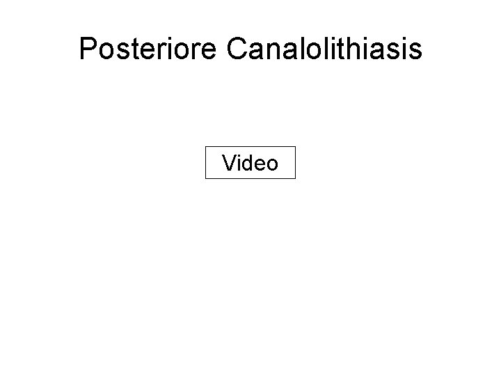 Posteriore Canalolithiasis Video 