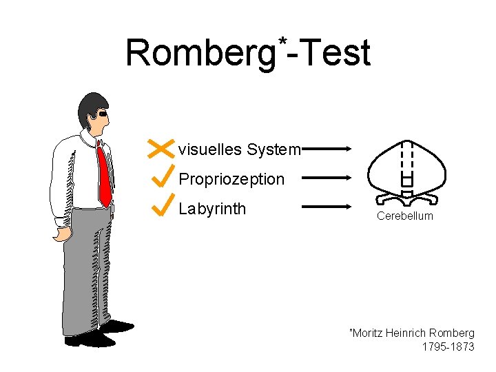 * Romberg -Test visuelles System Propriozeption Labyrinth Cerebellum *Moritz Heinrich Romberg 1795 -1873 