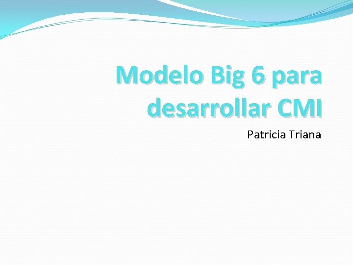 Modelo Big 6 para desarrollar CMI Patricia Triana 