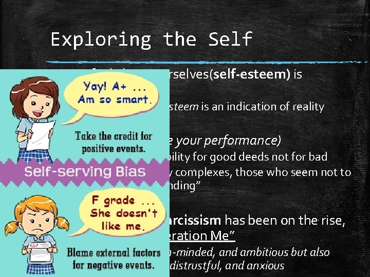 Exploring the Self ▪ How we feel about ourselves(self-esteem) is important – Many believe