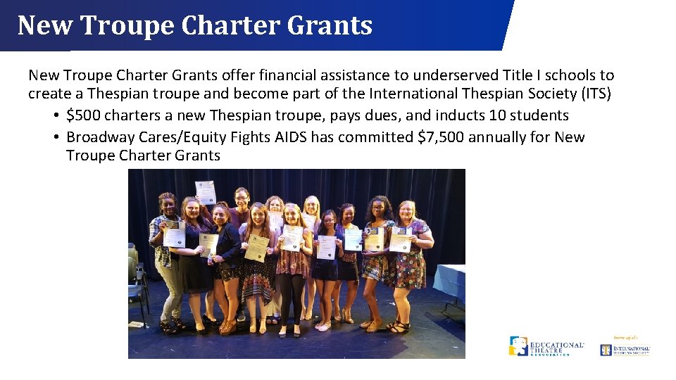 New Troupe Charter Grants offer financial assistance to underserved Title I schools to create