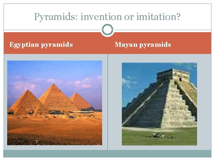 Pyramids: invention or imitation? Egyptian pyramids Mayan pyramids 
