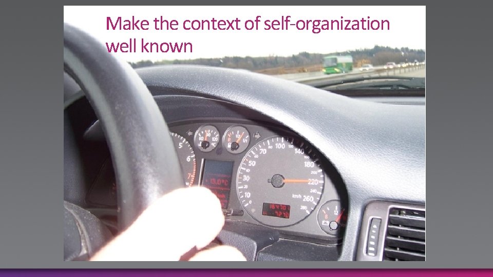 Make the context of self-organization well known 