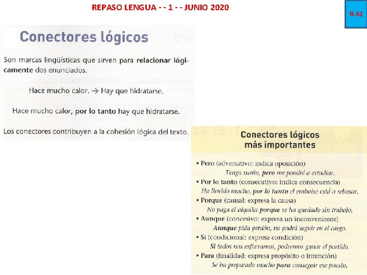 REPASO LENGUA - - 1 - - JUNIO 2020 R-62 