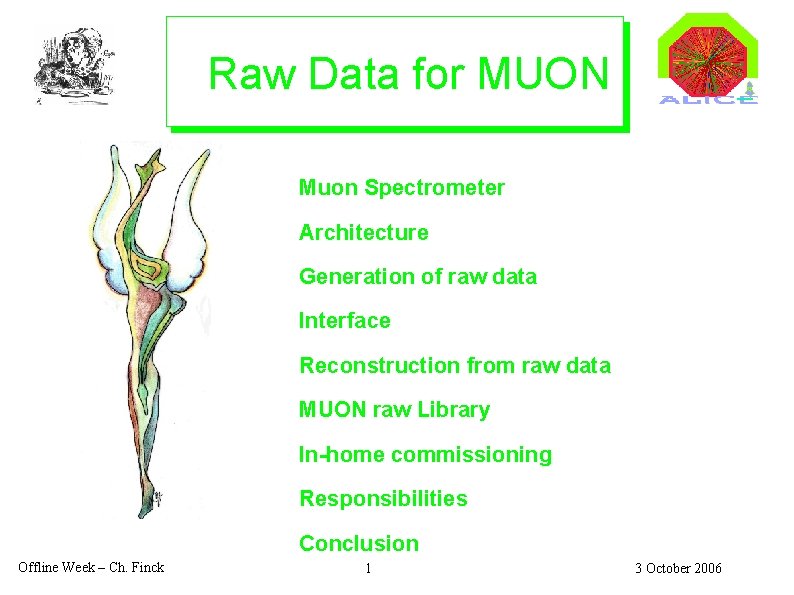 Raw Data for MUON Muon Spectrometer Architecture Generation of raw data Interface Reconstruction from