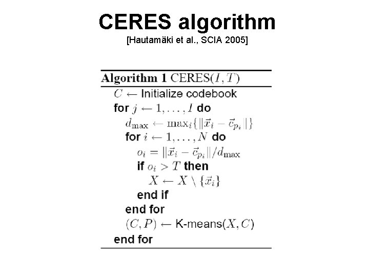 CERES algorithm [Hautamäki et al. , SCIA 2005] 