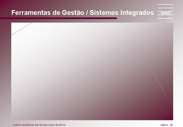 Ferramentas de Gestão / Sistemas Integrados CURSO SUPERIOR DE TECNOLOGIA GRÁFICA SENAI - SP