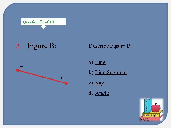 Question #2 of 10: 2. Figure B: Describe Figure B. a) Line F b)