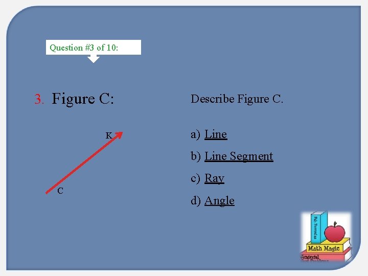 Question #3 of 10: 3. Figure C: K Describe Figure C. a) Line b)