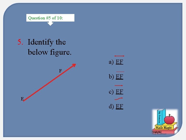 Question #5 of 10: 5. Identify the below figure. a) EF F b) EF