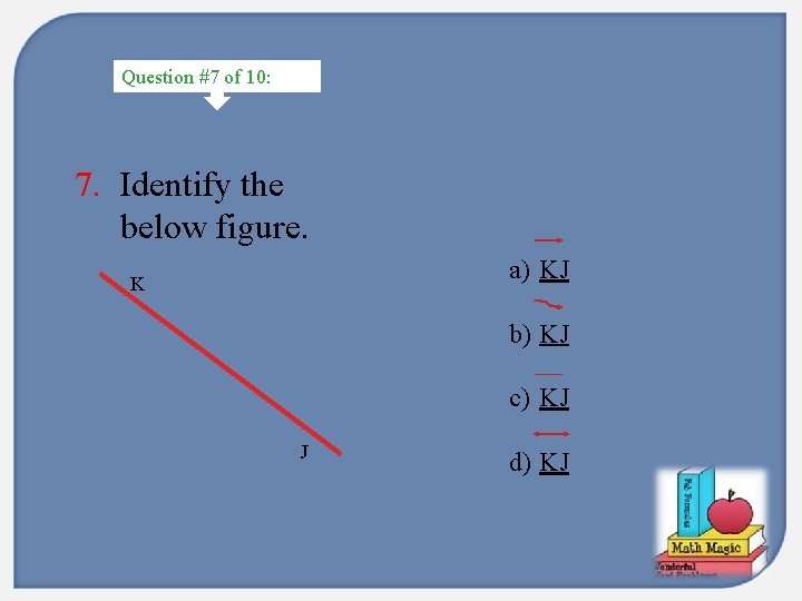 Question #7 of 10: 7. Identify the below figure. a) KJ K b) KJ