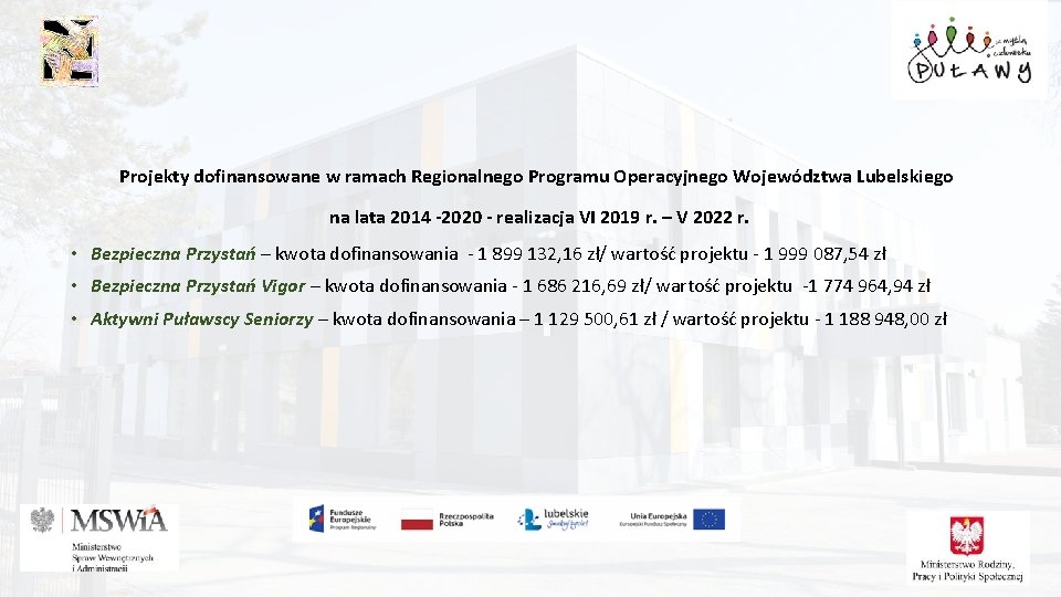 Projekty dofinansowane w ramach Regionalnego Programu Operacyjnego Województwa Lubelskiego na lata 2014 -2020 -