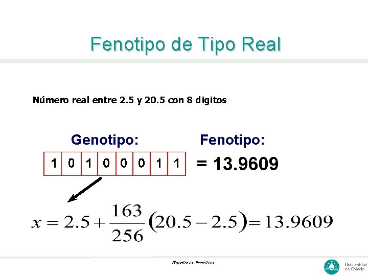 Fenotipo de Tipo Real Número real entre 2. 5 y 20. 5 con 8