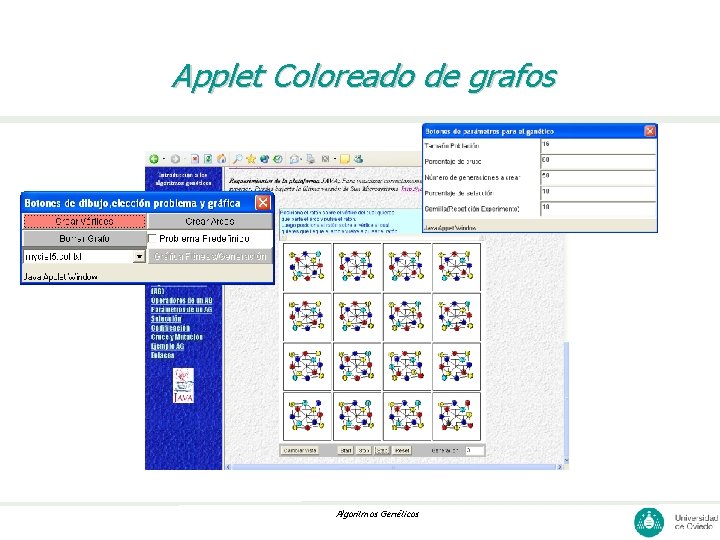 Applet Coloreado de grafos Algoritmos Genéticos 