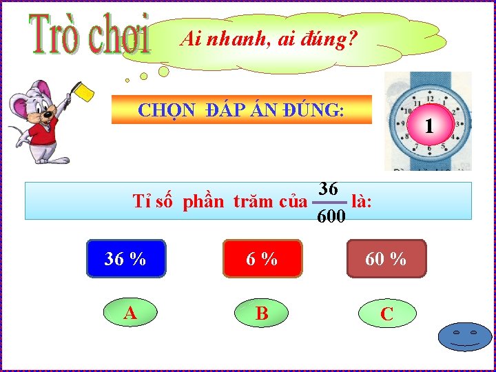 Ai nhanh, ai đúng? CHỌN ĐÁP ÁN ĐÚNG: 10 15 14 13 12 11