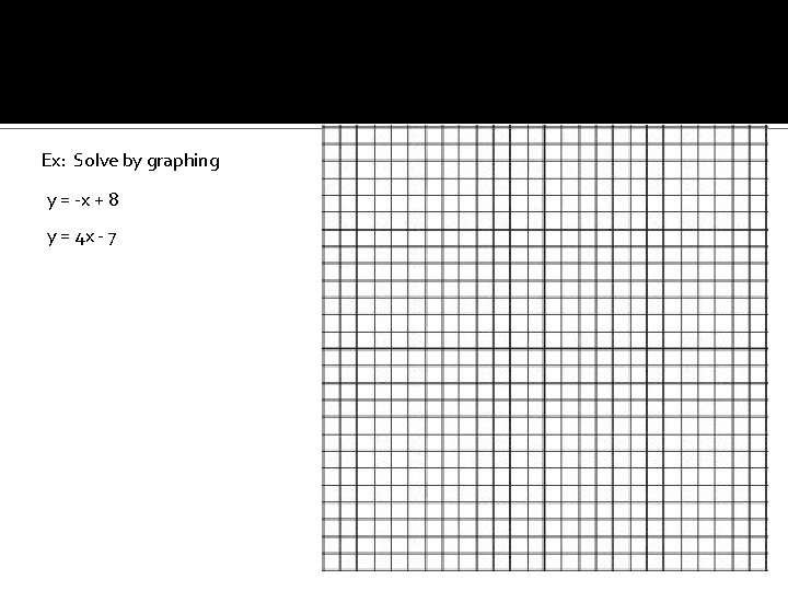 *See teacher or other student class for work on these examples Ex: Solve by