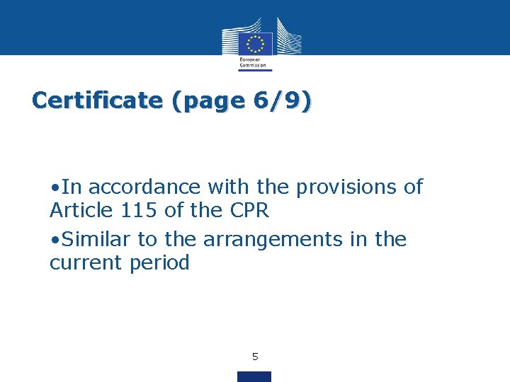 Certificate (page 6/9) • In accordance with the provisions of Article 115 of the