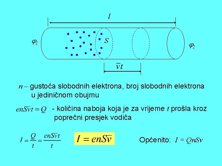 l 1 S 2 n – gustoća slobodnih elektrona, broj slobodnih elektrona u jediničnom
