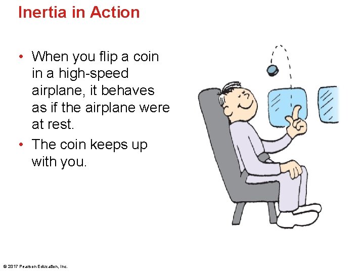 Inertia in Action • When you flip a coin in a high-speed airplane, it
