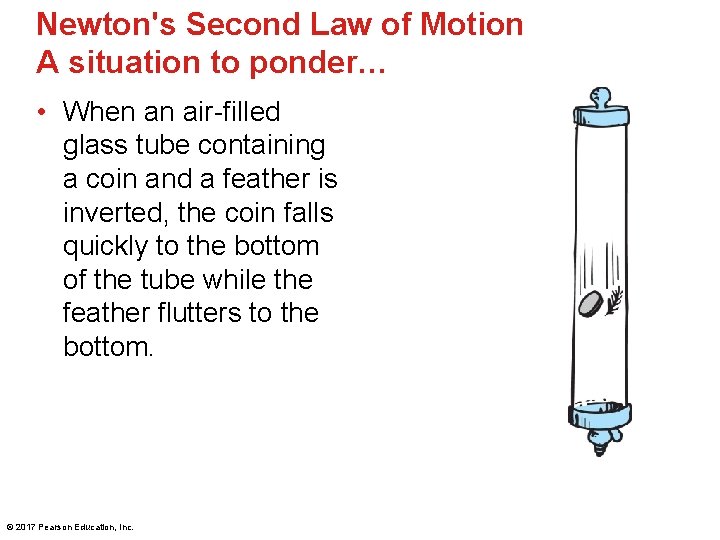 Newton's Second Law of Motion A situation to ponder… • When an air-filled glass